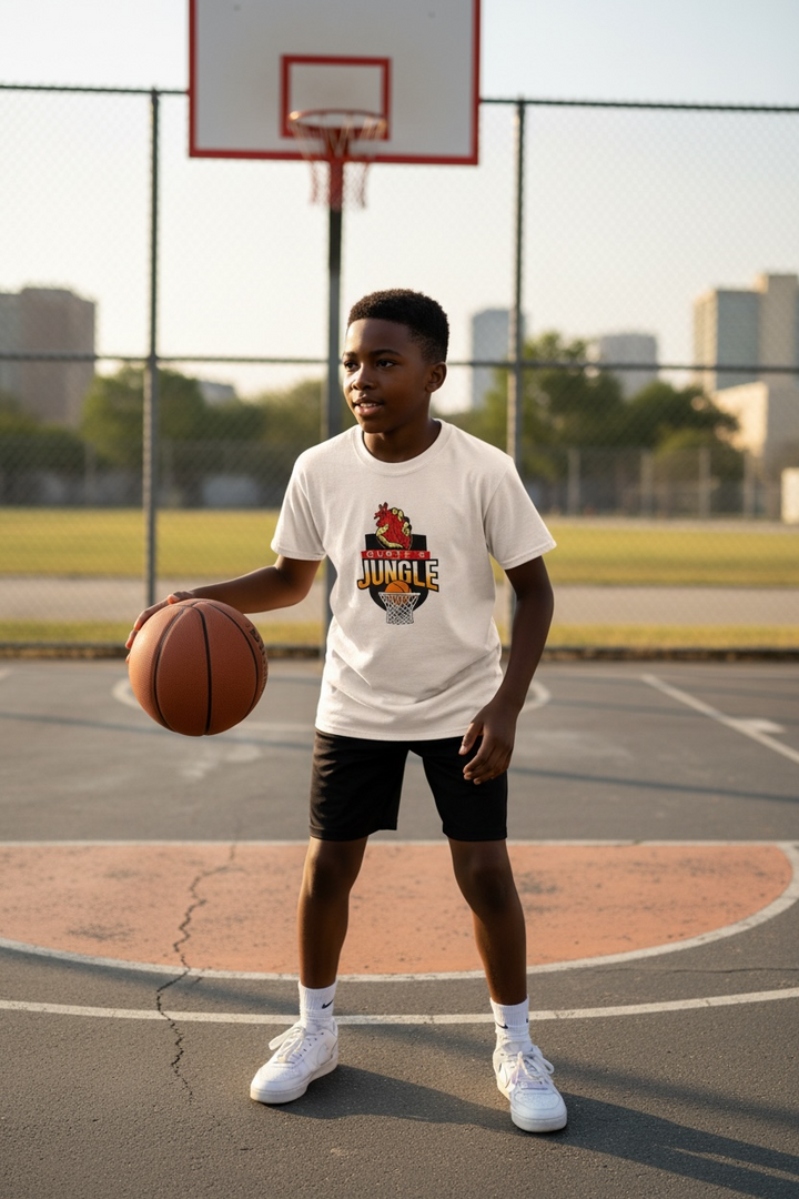 Quote’s Jungle Youth Basketball Tee White